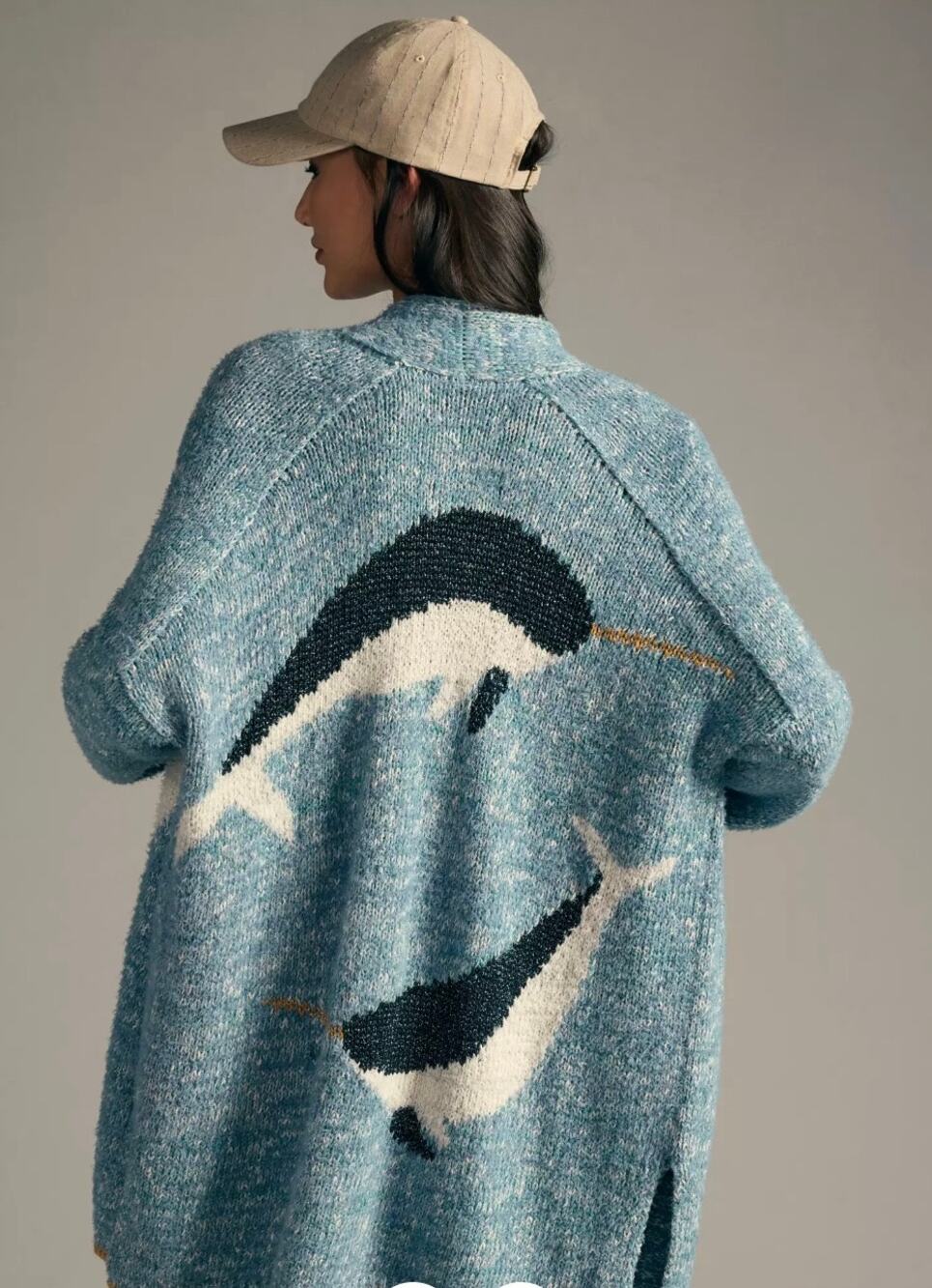 NWT By Anthropologie Narwhal Icon Cardigan Sweater Size M/L